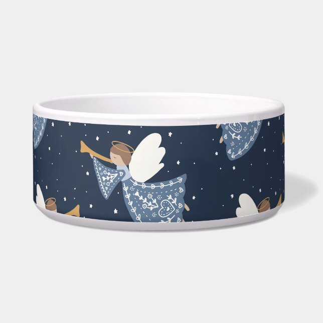 クリスマスエンジェルピースオンアースホリデーハートフェルト ボウル (正面)