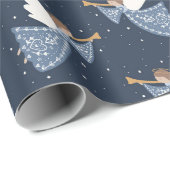 クリスマスエンジェルピースオンアースホリデーハートフェルト ラッピングペーパー (ロールコーナー)