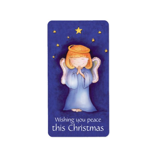 クリスマスエンジェルピースブルーシール ラベル (正面)