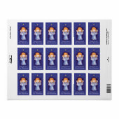 クリスマスエンジェルピースブルーシール ラベル (フルシート)