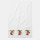 クリスマスエンジェルファンシーメリークリスマスタイポグラフィ キッチンタオル (縦)