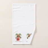 クリスマスエンジェルファンシーメリークリスマスタイポグラフィ バスタオルセット (ハンドタオル)