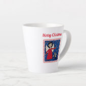 クリスマスエンジェルブラックキャットインスカイキャンディキャヌフレーム カフェラテマグ (右アングル)