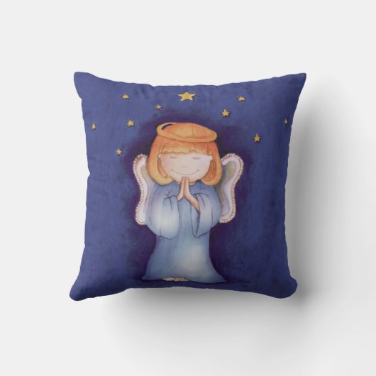 クリスマスエンジェルブルー装飾用クッション クッション (裏面)