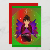 クリスマスエンジェルベビーガール祈ズ 招待状 (正面/裏面)