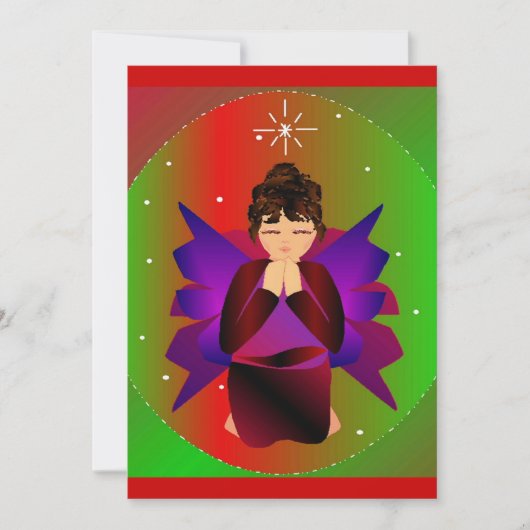 クリスマスエンジェルベビーガール祈ズ 招待状 (正面)