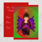 クリスマスエンジェルベビーガール祈ズ 招待状 (正面/裏面)