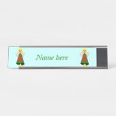 クリスマスエンジェルベルパーソナライズされた デスクネームプレート (正面)