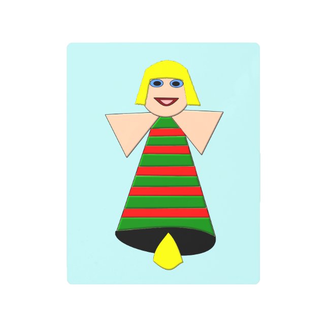 クリスマスエンジェルベルメタルアートプリント メタルプリント (正面)