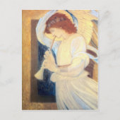 クリスマスエンジェルポストカードバーヌジョーンズ金ゴールドホワイト シーズンポストカード (正面)