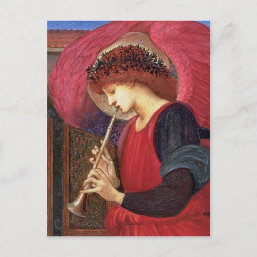 クリスマスエンジェルポストカード – Burne-Jones – 赤 シーズンポストカード (正面)