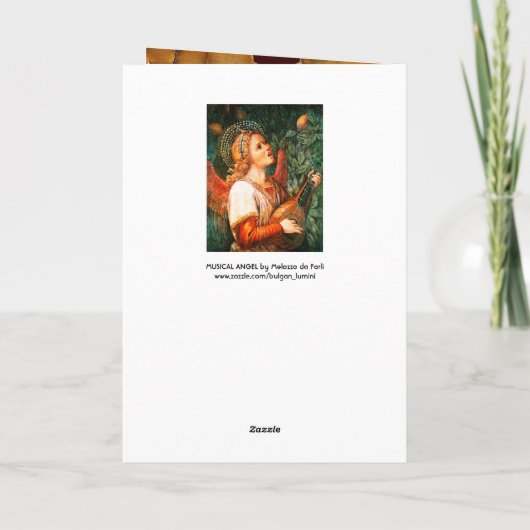 クリスマスエンジェルマンドリンプレーヤーを作る音楽 シーズンカード (裏面)