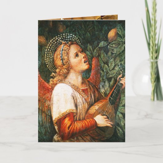 クリスマスエンジェルマンドリンプレーヤーを作る音楽 シーズンカード (正面)