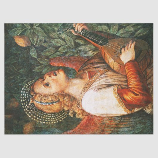 クリスマスエンジェルマンドリンプレーヤーを作る音楽 薄葉紙 (正面)