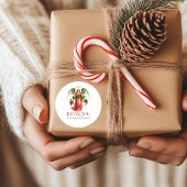 クリスマスエンジェルメリークリスマスタイポグラフィクラス ラウンドシール