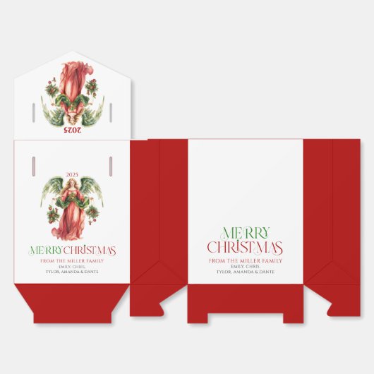 クリスマスエンジェルメリークリスマスフェスティバルタイポグラフィ フェイバーボックス (見開き)