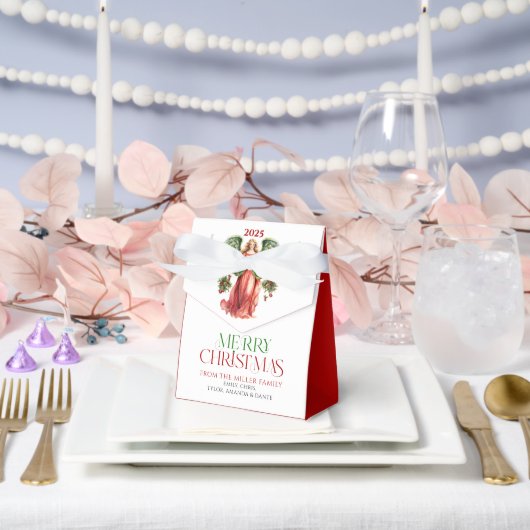 クリスマスエンジェルメリークリスマスフェスティバルタイポグラフィ フェイバーボックス (ウェディング)