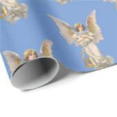 クリスマスエンジェルライトブルーラッピング紙 ラッピングペーパー (ロールコーナー)