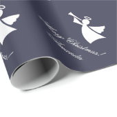 クリスマスエンジェルラッピング紙と名前をカスタムする ラッピングペーパー (ロールコーナー)