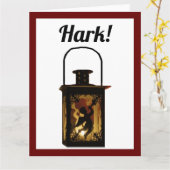 クリスマスエンジェルランタンウィンターホリデーデコレーション カード (黄色い花)