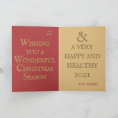 クリスマスエンジェルレッド金ゴールドヴィンテージホリデーカード シーズンカード (内部)