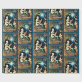 クリスマスエンジェルヴィンテージカードの複製 ラッピングペーパー (フラット)