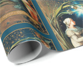 クリスマスエンジェルヴィンテージカードの複製 ラッピングペーパー (ロールコーナー)