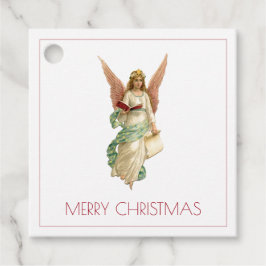 クリスマスエンジェルヴィンテージメッセージカード フェイバータグ