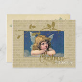 クリスマスエンジェルヴィンテージ再生用はがき シーズンポストカード (正面/裏面)