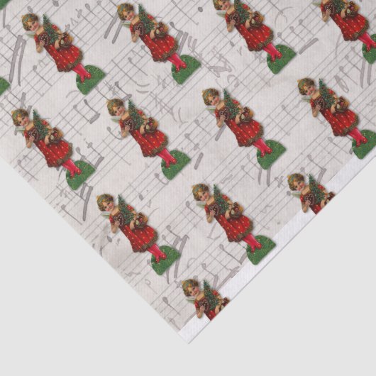 クリスマスエンジェルヴィンテージ宗教ビクトリアン少女 薄葉紙 (詳細)