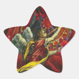 クリスマスエンジェル付き星形20個 星シール