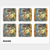 クリスマスエンジェル作成音楽アンティーク スクエアシール (シート)