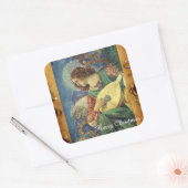 クリスマスエンジェル作成音楽アンティーク スクエアシール (封筒)