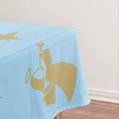 クリスマスエンジェル出生スターベビーブルー金ゴールド テーブルクロス (インサイチュ)