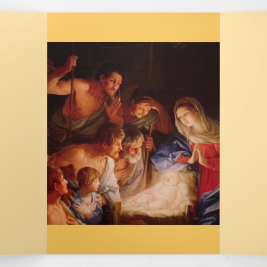 クリスマスエンジェル出生 三つ折りクリスマスカード (内部中)