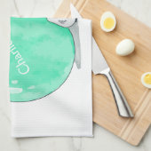 クリスマスエンジェル名前をカスタムするハンドタオル キッチンタオル (四つ折り)