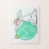 クリスマスエンジェル名前をカスタムするパズル ジグソーパズル (縦)