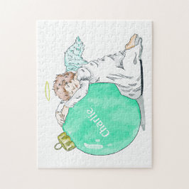 クリスマスエンジェル名前をカスタムするパズル ジグソーパズル