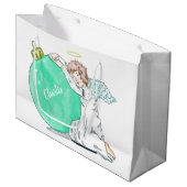 クリスマスエンジェル名前をカスタムするラージ抱き枕 ラージペーパーバッグ (正面アングル)