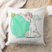 クリスマスエンジェル名前をカスタムする装飾用クッション クッション (ブランケット)