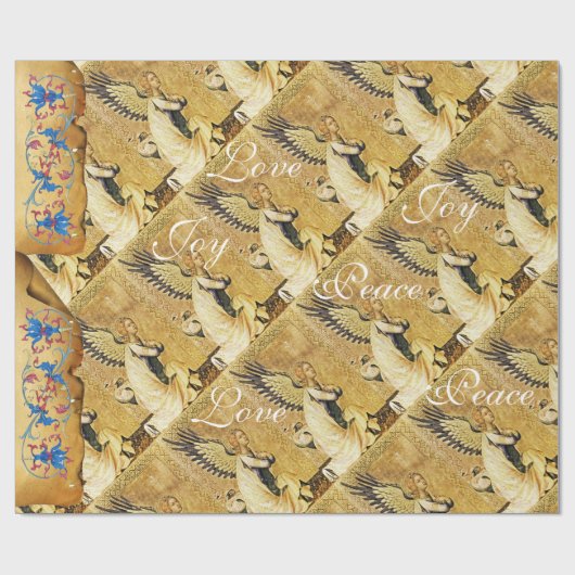 クリスマスエンジェル喜び平和愛フローラ ラッピングペーパー (フラット)