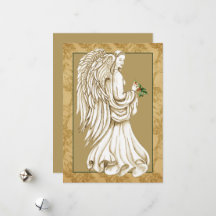 クリスマスエンジェル宗教的ホリデーフラットカード