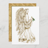 クリスマスエンジェル宗教的ホリデーフラットカード シーズンカード (正面/裏面)