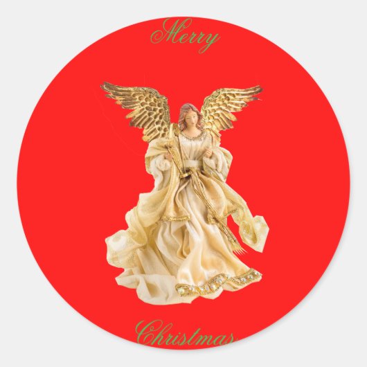 クリスマスエンジェル封筒用シール ラウンドシール (正面)