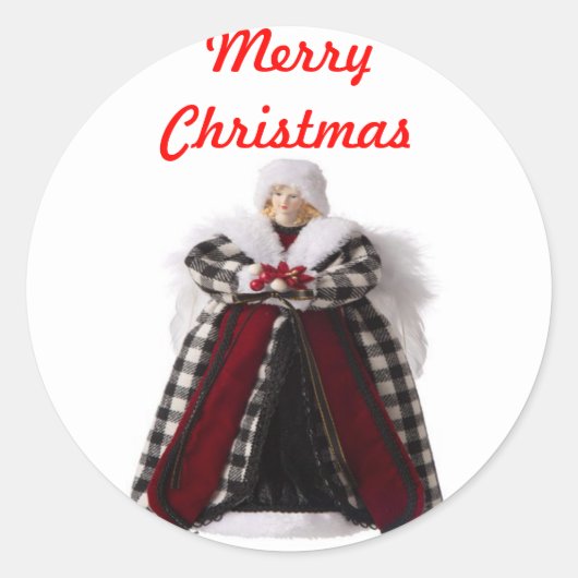 クリスマスエンジェル封筒用シール ラウンドシール (正面)