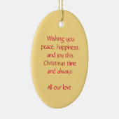 クリスマスエンジェル平和、幸福の赤オーナメント セラミックオーナメント (右)