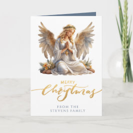 クリスマスエンジェル折り畳み写真 カード
