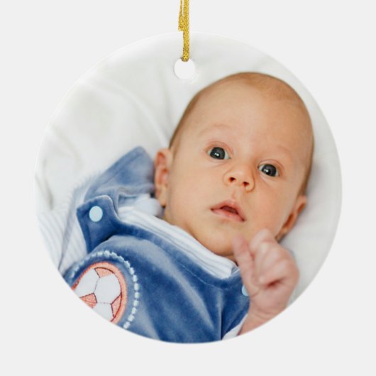 クリスマスエンジェル星フォトブルーかわいいセラミックまたは セラミックオーナメント (裏面)