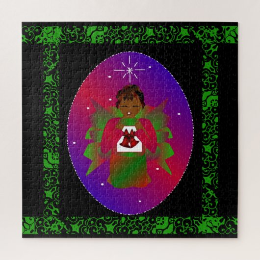 クリスマスエンジェル男の赤ちゃん – 世界のグラフィックへの喜び ジグソーパズル (縦)