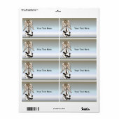 クリスマスエンジェル真鍮トランペット ラベル (フルシート)